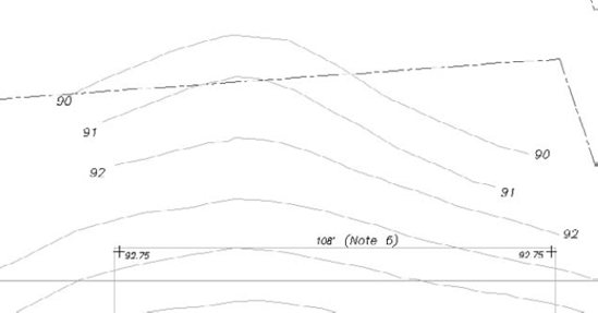 Contour lines drawn with SKETCH.