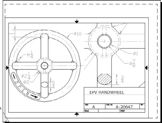 The completed drawing layout is now ready for plotting.