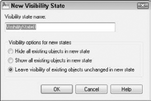 The New Visibility State dialog box.