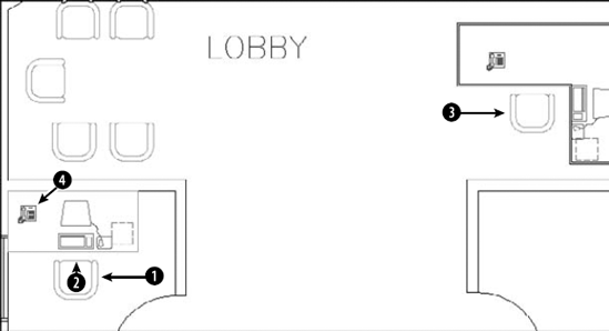 An office building plan layout.