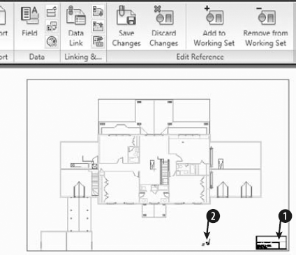 The titleblock is an xref in the drawing of the floor plan.