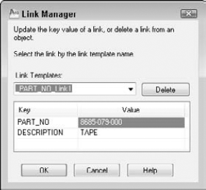 The Link Manager enables you to edit key value data for its linked object.