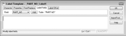 Use the Label Template dialog box to format and define label templates.