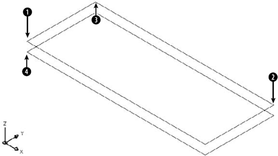 The two rectangles, shown from Southeast Isometric view.