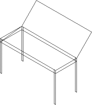 The completed wireframe piano bench.