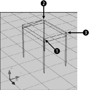 The piano bench after being shrunk with the STRETCH command.