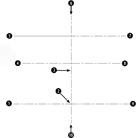 These centerlines are the basis for drawing a chair.