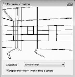 The Camera Preview window shows you what the camera's view will look like.