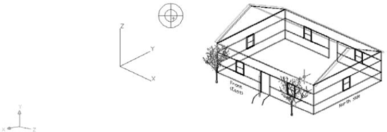 The cursor location on the left results in the viewpoint shown on the right.