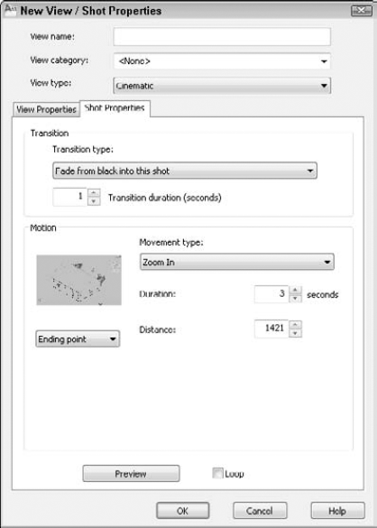 Use the Shot Properties tab of the New View/Shot Properties dialog box to specify the properties of a shot.