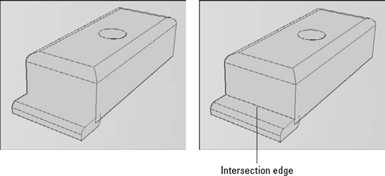 You can choose to display edges where solids intersect.