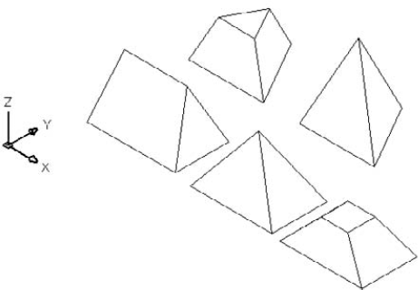 You can draw all these pyramidal shapes.