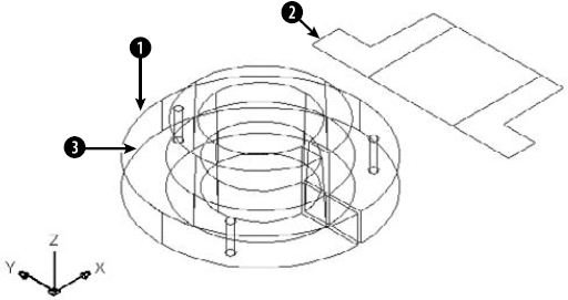 A bushing in 2D and 3D. The 3D bushing has been exploded but still looks the same. It can now be used to extend lines.