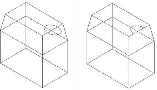 The ellipse was drawn on the top of the solid. After imprinting and deleting the ellipse, the shape of half of the ellipse remains on the solid.