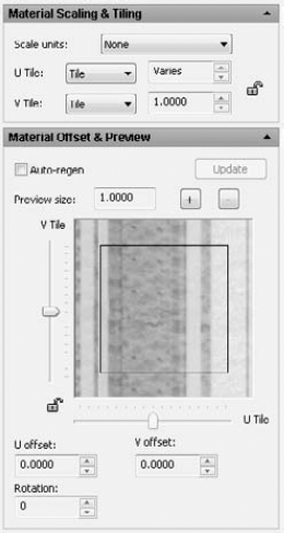 You can adjust the scale, tiling, offset, and rotation of any map that you use for a material.