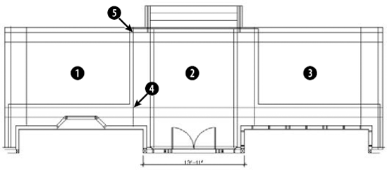 This back porch needs some columns (which are blocks), some hatching, and a dimension.