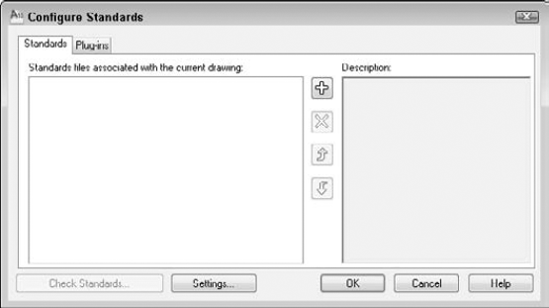 Use the Configure Standards dialog box to associate a standards file with a drawing.