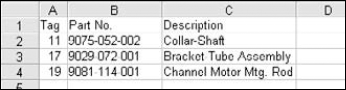 Create this worksheet to insert into your AutoCAD drawing.