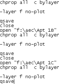 A script file that cleans up three drawings.