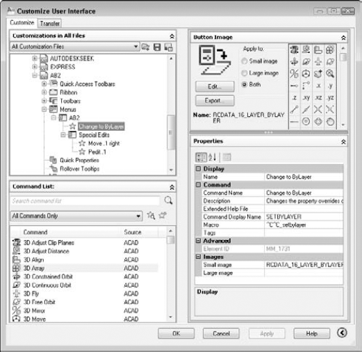 The new partial customization file in the Customize User Interface Editor.