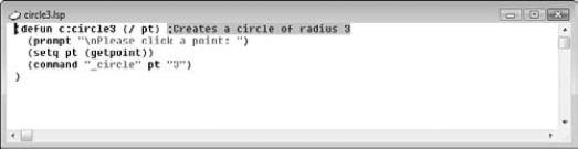 The circle3 AutoLISP routine.