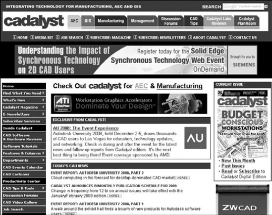 The Cadalyst Web site.