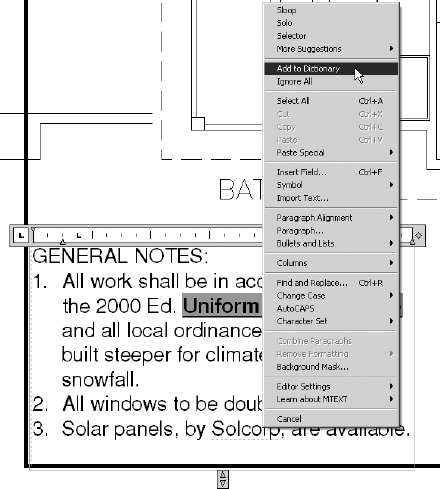 Adding a word to the AutoCAD dictionary