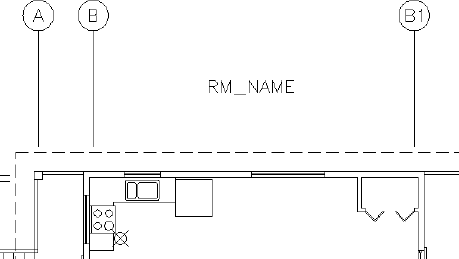 The room name attribute definition placed in the drawing
