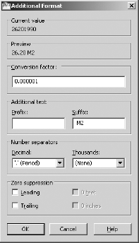 The Additional Format dialog box