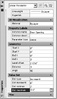 Change the parameters in the Properties dialog box