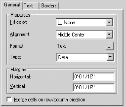 The General tab of the New Table Style dialog box