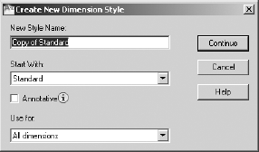 The Create New Dimension Style dialog box