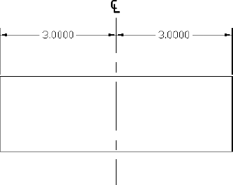 The center line symbol and a center line used as part of two dimensions