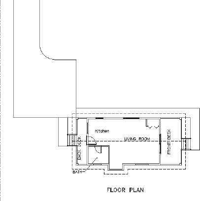 The cabin drawing with the updated site plan xref