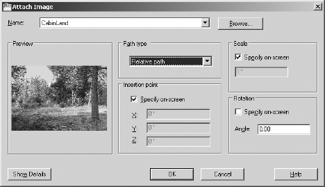 Select Relative Path and the path type in the Attach Image dialog box.