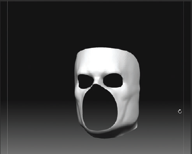 A preview of the projected face mask so far