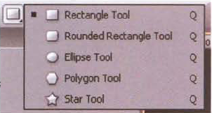 The Shape tool menu