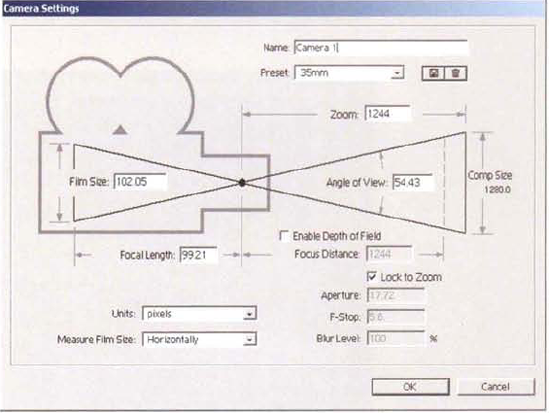 The Camera Settings dialog box