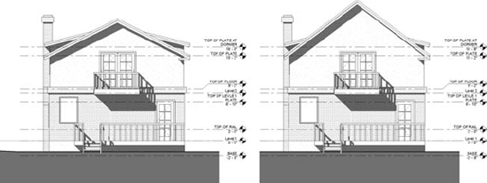 Changing the roof pitch updates walls automatically.