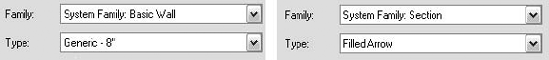 System families include model and annotation elements.