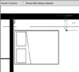 Once the bed is selected, it can be set to move with nearby elements.