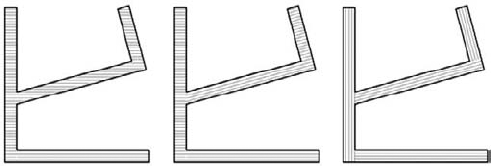 From left to right: pattern orientation Orient to View, Keep Readable, and Align with Element.