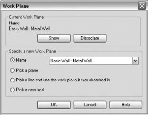 The Work Plane dialog box lets you specify the active work plane for a view.