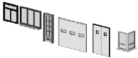 These windows and doors are standard loadable components.