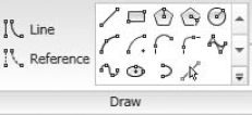 The Draw panel of line-creation methods.