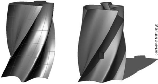 A NURBS shape can be imported into Revit and used as a basis for making building elements.