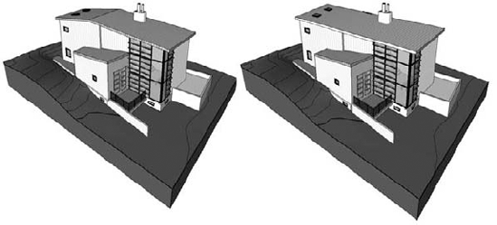 Two design options of a roof can be done within the same Revit model.