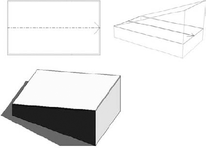 A shed roof defined using the Slope Arrow tool.