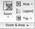 Room and Area tools panel located on the Home tab.