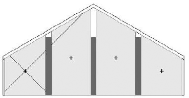 Spaces above bounding elements that do not extend to the limits of the room will be ignored by the room calculation.